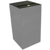 WITT Office & Industrial Square Confidential Waste Receptacle - 28 gallon, Slate